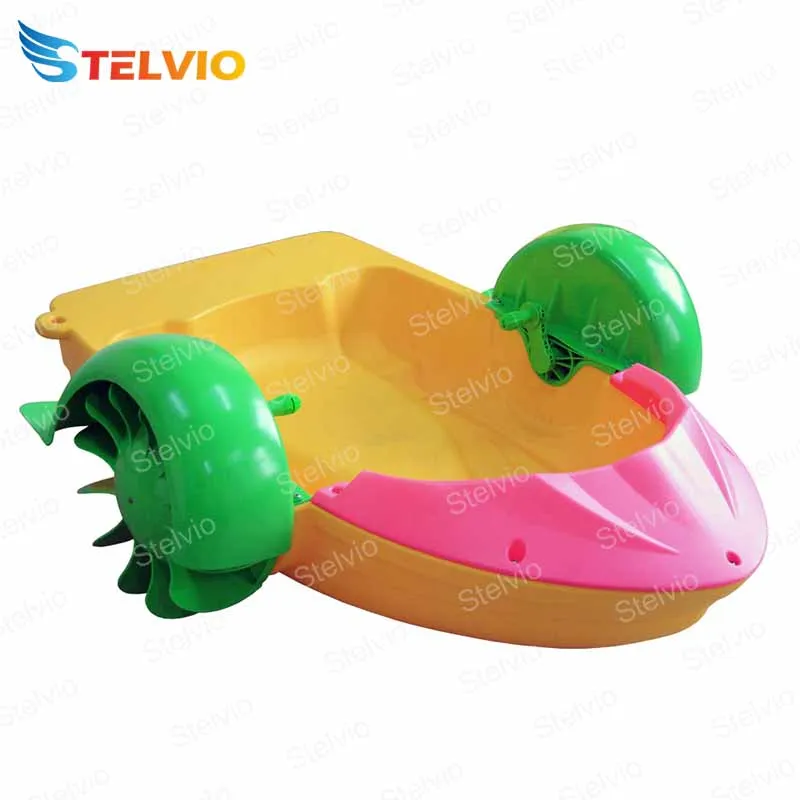 Hot sale plastic kids paddle wheel boat hand rowing boat for water rental