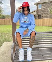 Custom Embroidery Sportswear Jogger Mens Crewneck Sweatshirts And Sweat Shorts Set Cotton 2 Piece Sweatshirt Shorts Set For Men