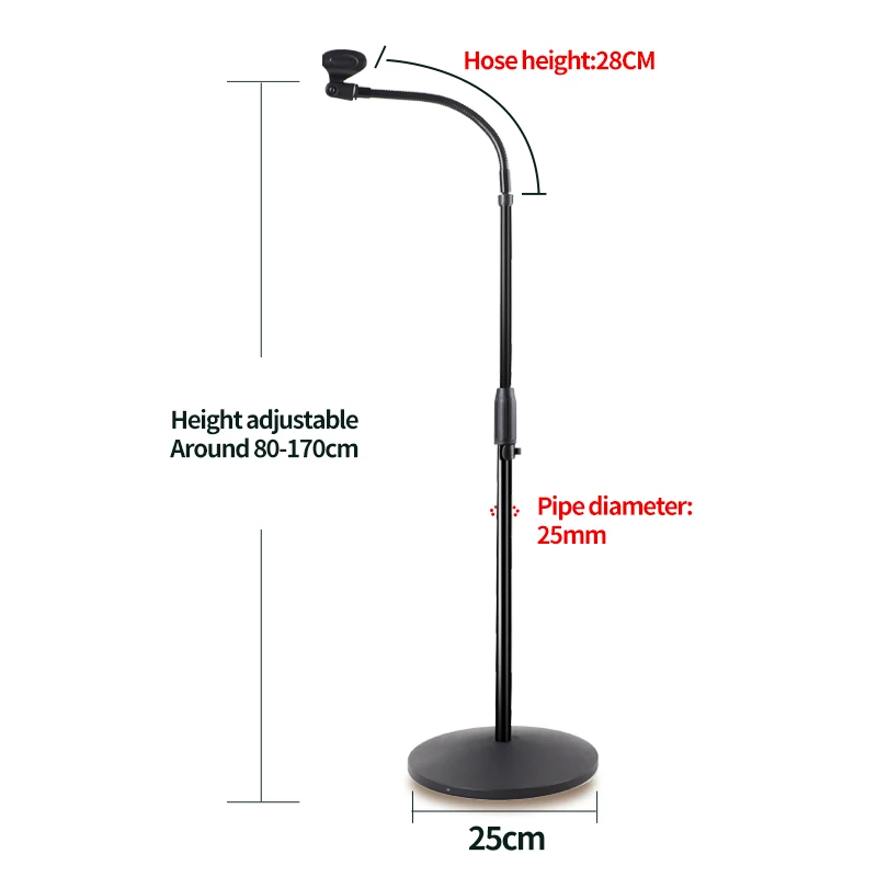 VELMER floor round base flexible stand gooseneck microphone-05