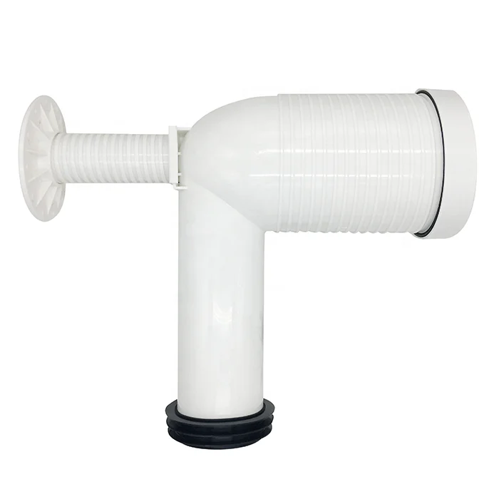 Adjustable Length PP Plastic WC Drain with Installation Screw Parts HP105 Water Mark Toilet Pan Connector