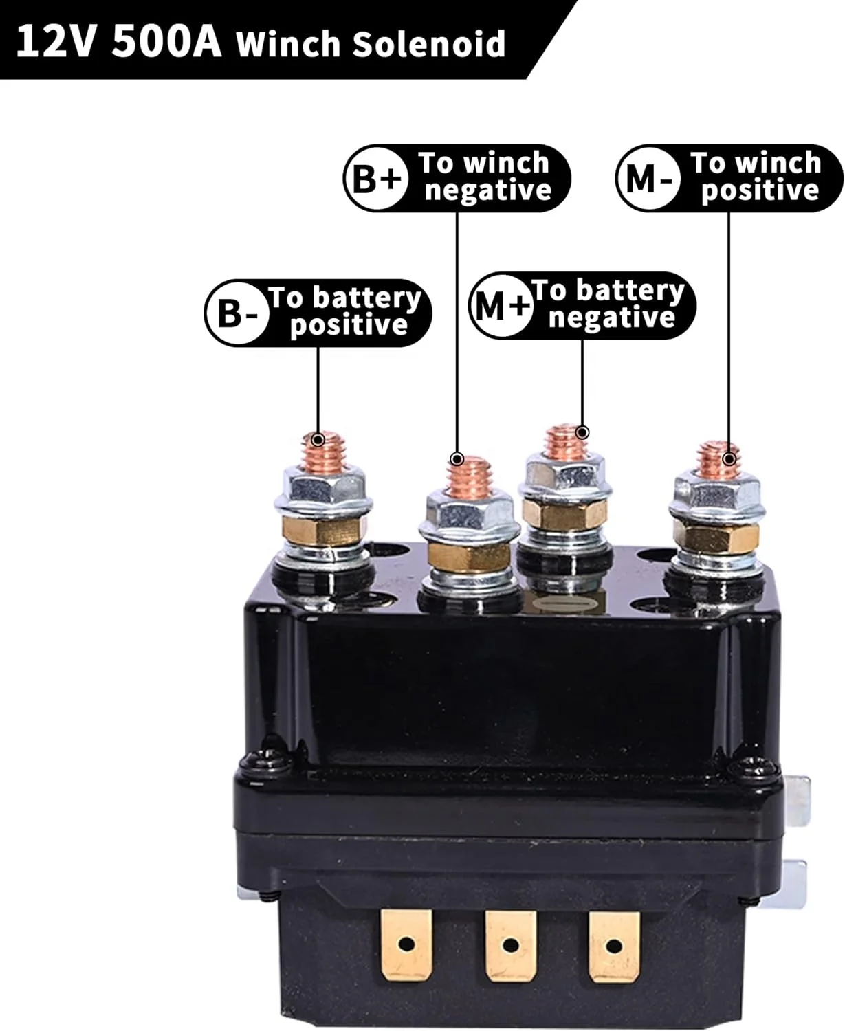 winch solenoid relay 12v 500A for 8000lbs-12000lbs ATV UTV 4wd 4x4 Winches Replacement 63070 62135 74900 2875714 70715