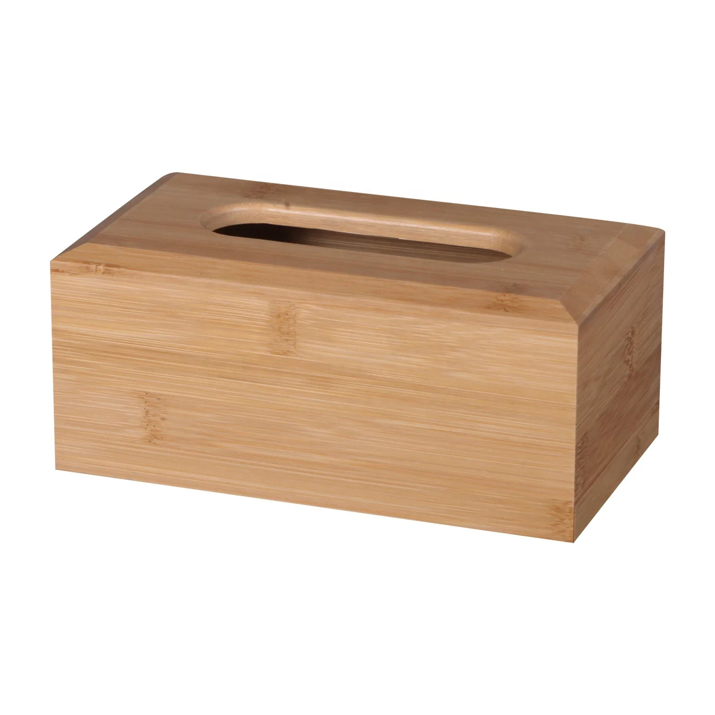 Wholesale Unfinished Natural Color Bamboo Wood Paper Storage Box Organizer Wooden Tissue Box Holder for Kitchen Bathroom
