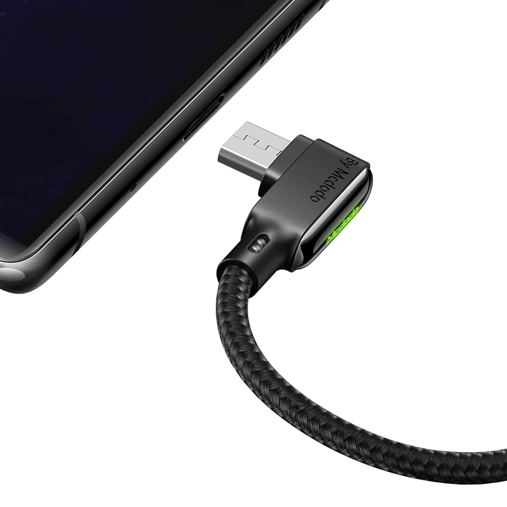 Mcdodo 90 Degree Elbow 3A Fast Charging Micro USB Data Cable for Android Mobile Phone