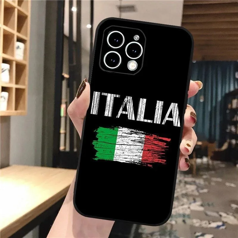Italian Flag of Italy Mobile Phone Cases For Iphone 16 16plus 16pro 16promax 15 15plus 15pro 15promax Shockproof TPU Cover Shell