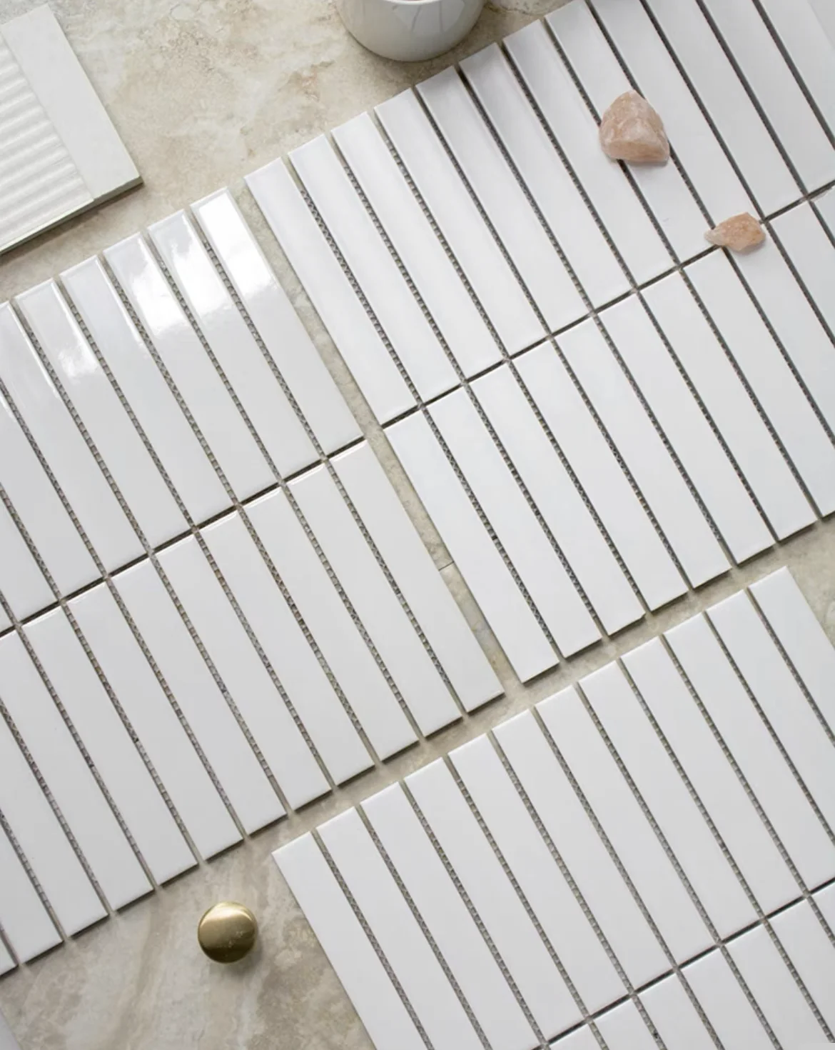 Hot Sale Bathroom Shower Kitchen Backsplash Wall Glazed Ceramic Stackbond Strip Kitkat Finger Tiles Mosaic