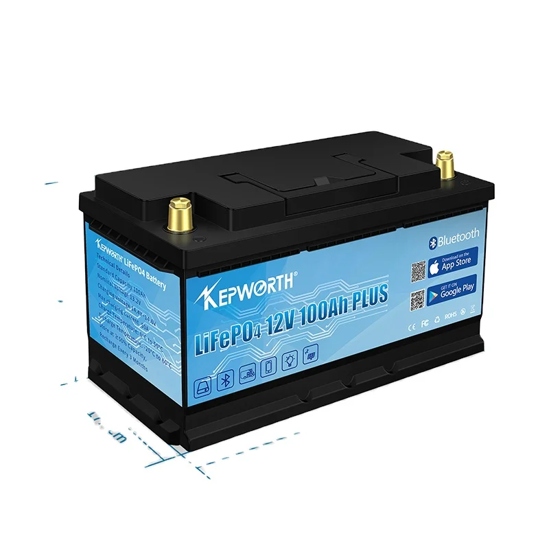 Eu Stock Waterproof Grade A 12V 100Ah 120Ah Bt LiFePo4 Battery Pack With Bms For Inverter Boat Motor With 10A Charger