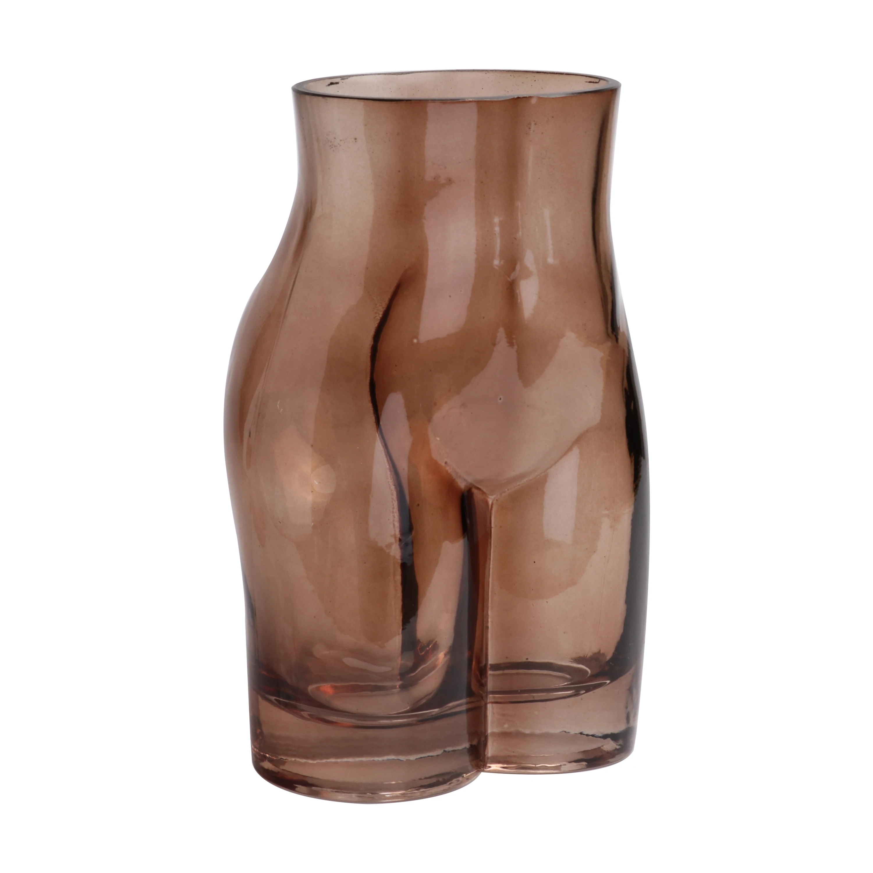 K&B Transparent Glass Body Figure Vase Kermesinus Partial Body Art Glass Vase