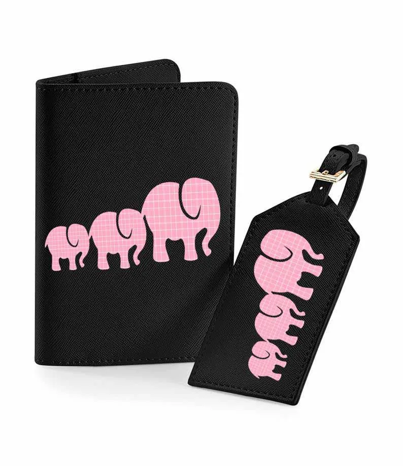 BSBH Cheap Price Custom PU Leather Passport Holder Luggage Tag Set Gift Box Packing For Travel Wallet Bag Suitcase ID Name Tag