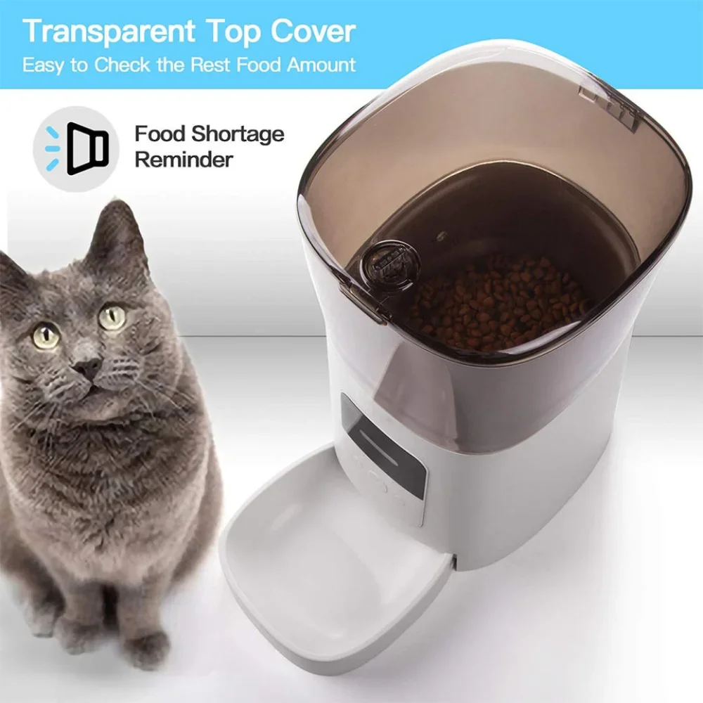 Smart Wifi Automatic Pet Feeder 6L Large Capacity Automatic Dog Feeder App Remote Control Checking Records Pet Food Dispenser
