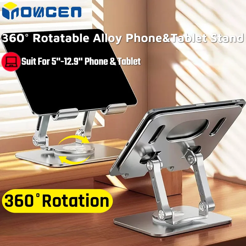 OEM Rotating Tablet Stand Phone Holder from 4.7' to 12.9',Foldable Alloy Table Stand Holder,Height Adjustable Desk Holder
