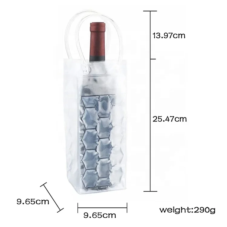 Ice Wine Bag Chiller Cooler Refrigerator Fridge Bottle Chiller for Red White Champagne Sparkling Gel Cooling Holder Freestanding