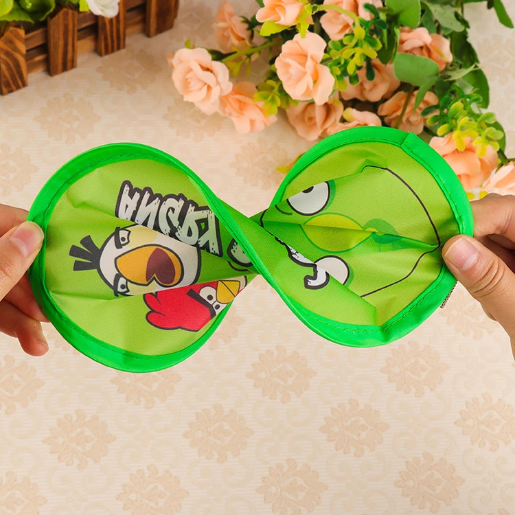 190T Folding Pocket Toy Foldable Flying Disc with Bag Dog butterfly Interactive Dog Toys Outdoor Activity Game for custom logo