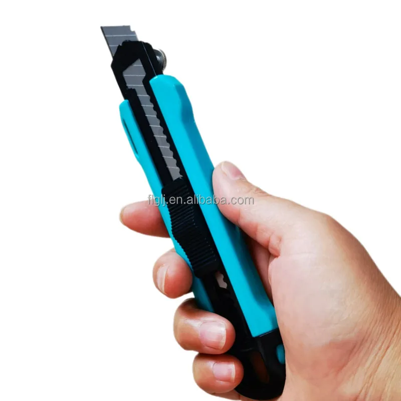 cutter automatic change blade utility knives 5pieces blades into knob locking sliding cutting knife