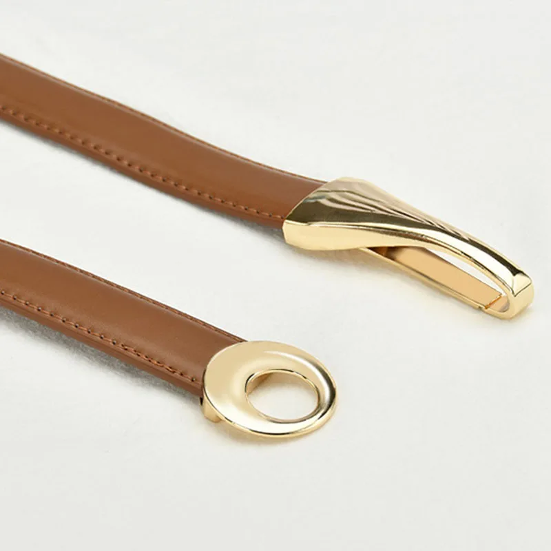 Women Vintage Skinny Leather Belt for Dress/Blouse Adjustable Waistband fit 22-38inch Mother Days Gift