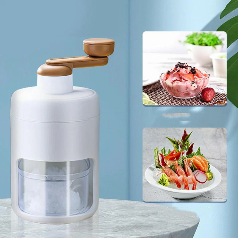 Shaved Ice Machine Manual Snow Cone Machine Portable Ice Crusher  Machine Free Ice Cube Tray Kitchen Tool