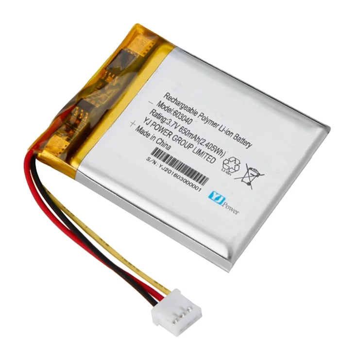 KC CE certification 603040 630mAh 700mAh lithium battery 3.7v lithium polymer battery 700mAh  for smart devices and selfie stick
