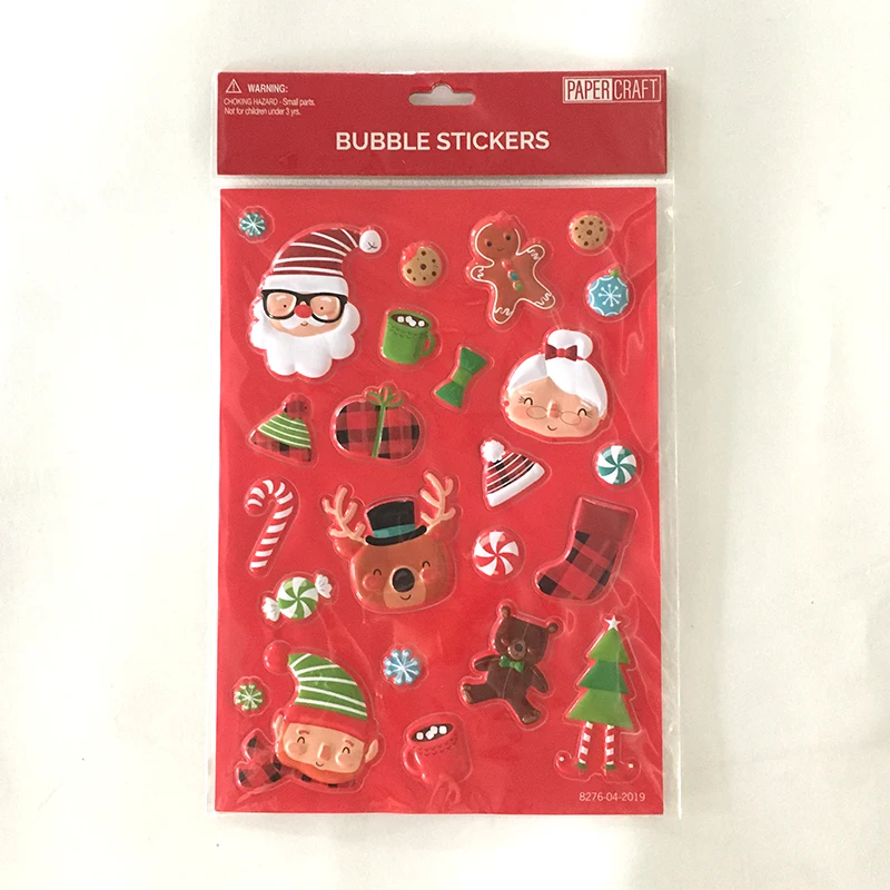 Wholesale Christmas sticker sheet with custom character fox bear trees sticker