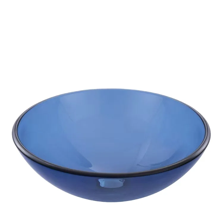 High Quality Green Glass Wash Basin Oval Sanitary Ware Restroom Counter Mounted Glass Basin