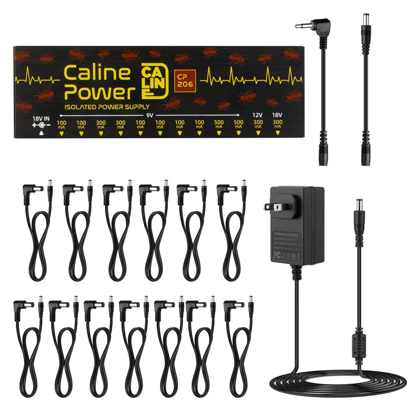 New Caline Cp-206 Supply 12 Isolated Output Tuner Short Circuit /Overcurrent Protection Guitar Effect Power Supply Pedals