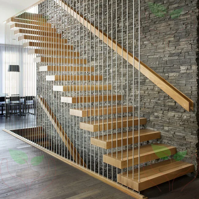 home decorations diy floating stairs with stainless steel handrail design