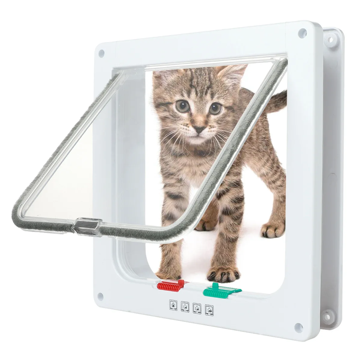 2023 Pet Cat Hole Large Dog House Door Sliding 4 Way Locking Large Cat Dog Room Door for Interior Exterior Doors