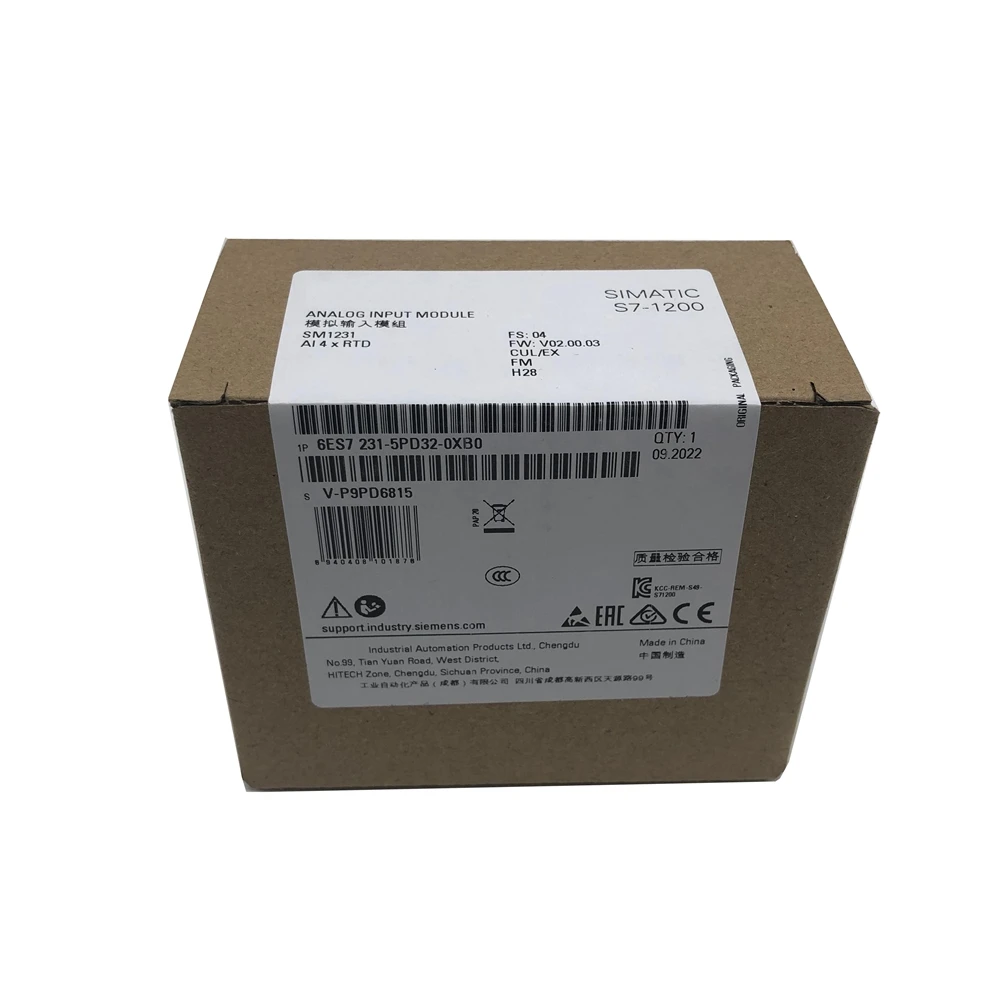 New Original 6ES7231-5PD32-0XB0 6es72315pd320xb0 SIMATIC S7-1200 Analog Input Module Stock In Warehouse