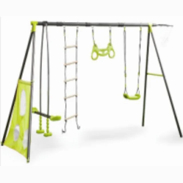 Swing Sets for Backyard 5-in-1 Heavy Duty Swing Set Metal Swing Stand Climbing Rope and Climbing Ladder for Kids
