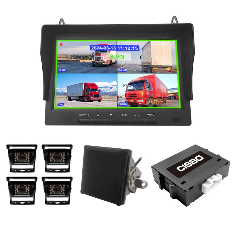 CISBO PWAS  10m detection  radar  proximity waring  alert system with camera and distance recording combined  on monitor