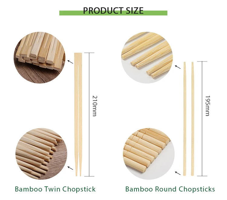 Free Sample Paper All Sleeves Wrapped Carbonization Disposable Bamboo Twin Chopsticks