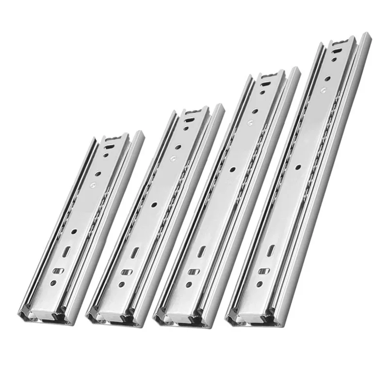 TIN KONG 45mm Ball Bearing Drawer Slide Soft Close 3-Fold Full Extension Cabinet Drawer Runner for Kitchen Cabinets