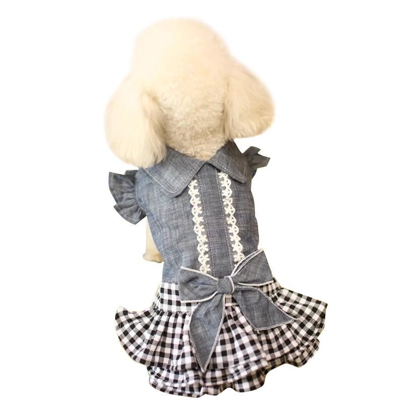 Chihuahuas Puppy Breed Supplier Fashion Pet Jeans Crochet Clothes Small Dog Dresses