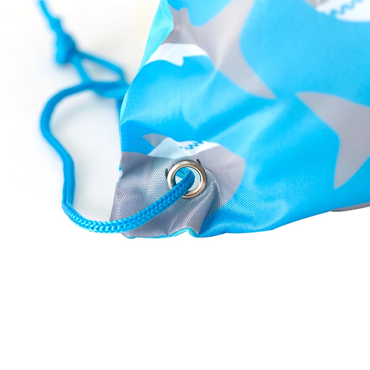 2021 hotsale cheap fashion cartoon customized logo printed foldable polyester drawstring backpack bags for kids