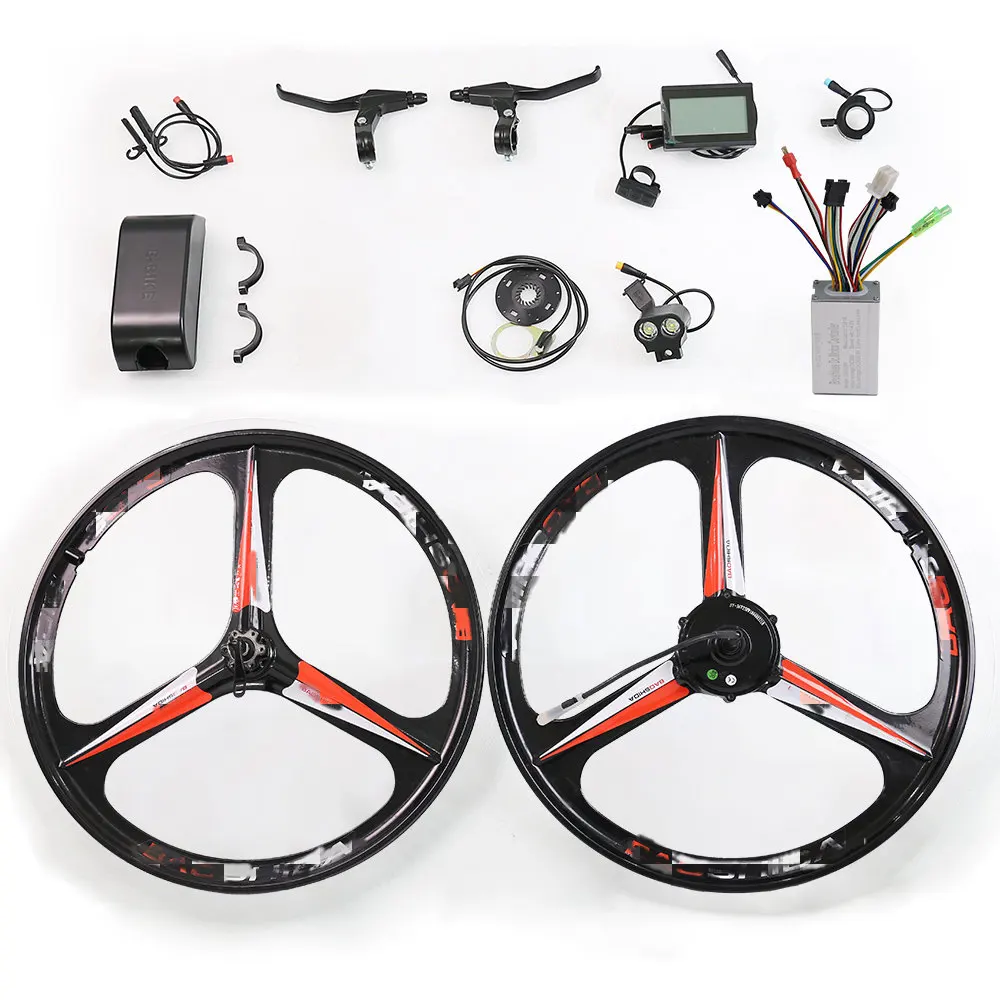 front wheel electric bike conversion kits 48v/36v electric bicycle hub motor battery,LED display,controller,charger,PAS,brake