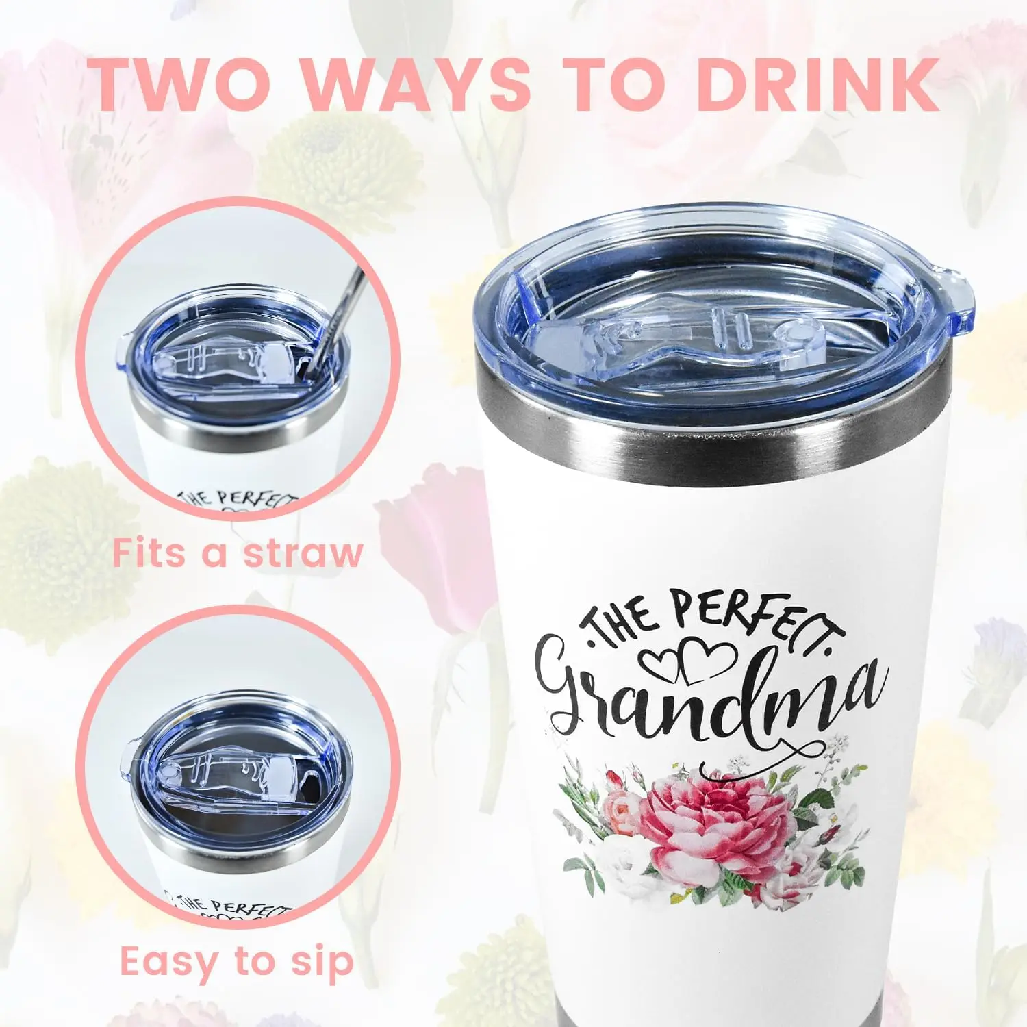 RTS USA Free Shipping 20oz Double Wall Stainless Steel Vacuum Tumbler Colorful Coffee  Mug Special Gift for Mom and Grandma