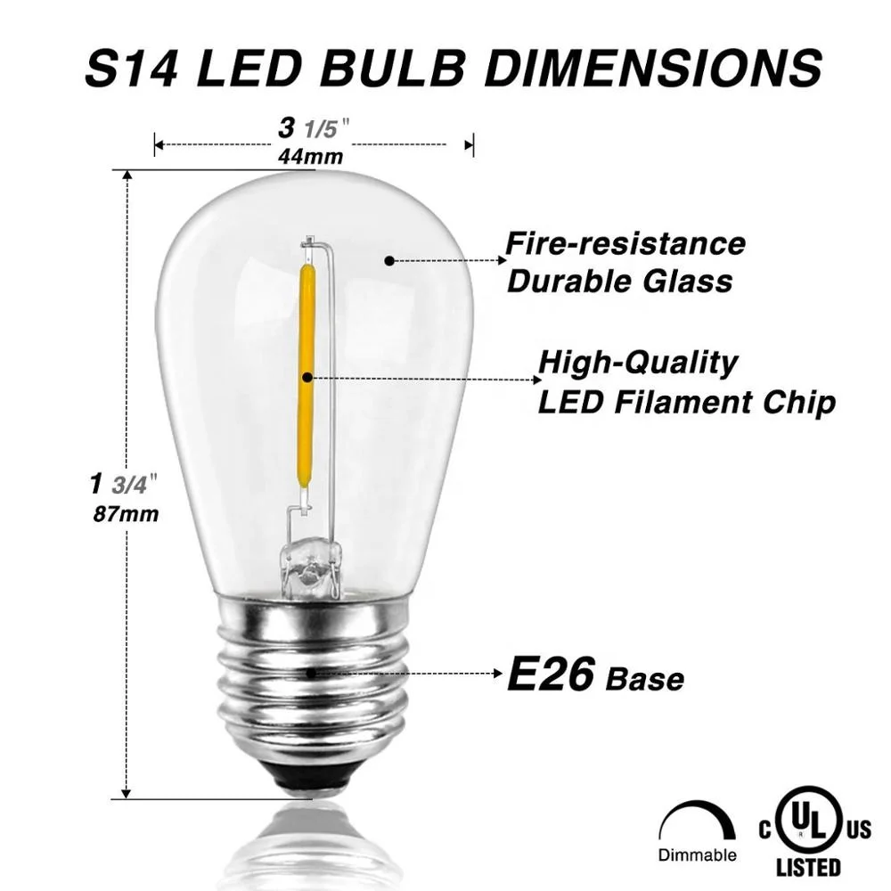 Outdoor LED Commercial String Light with C7/C9 LED Bulbs for Holiday Garden Patio Christmas Use