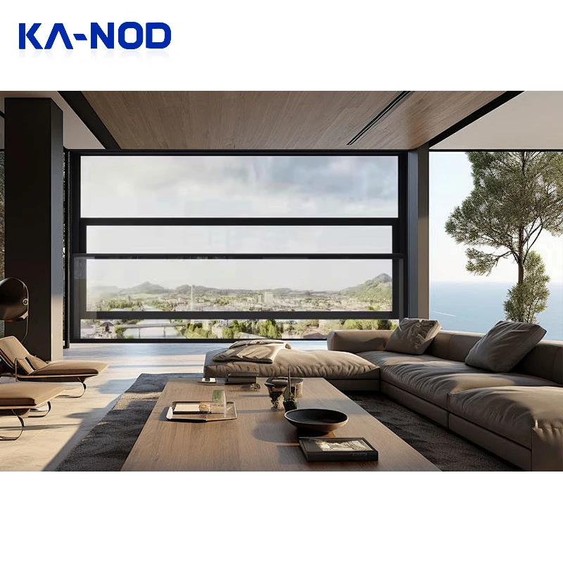 Customized Aluminium Glass Vertical Sliding Windows Electric Lifting Window