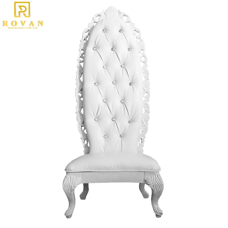 Свадебный недорогой стул с высокой спинкой белого цвета Королевский престольный для вечеринки роскошный невесты и жениха новые престольные