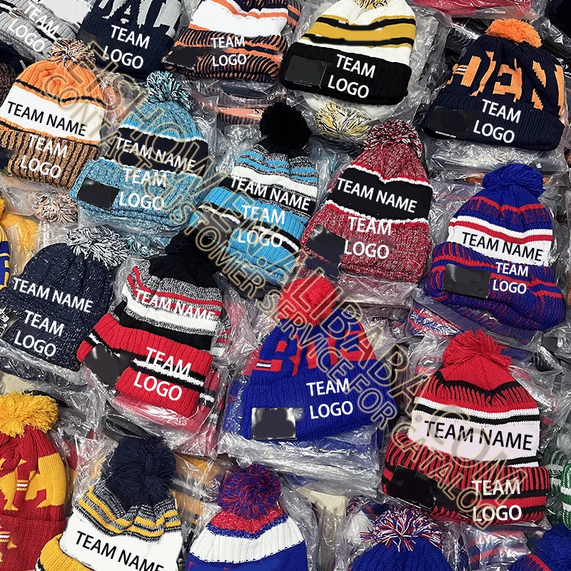 Factory sale all 32 football teams winter hats keep warm hip hop man winter hats