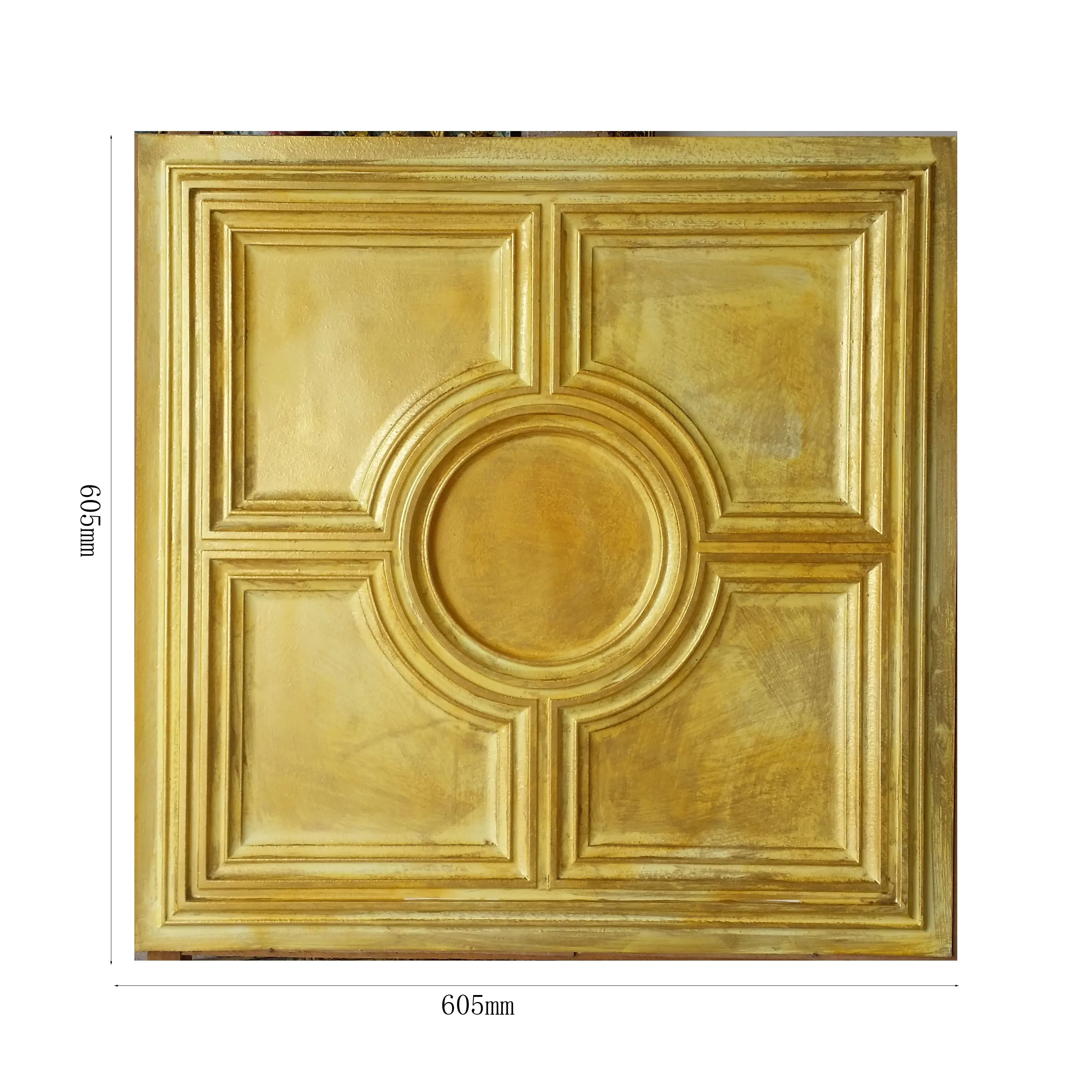 Golden color Ceiling Wallpaper  PL37 suspended ceiling panels and Emboss wall panels