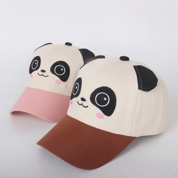 Kids Panda Baseball Cap Custom Panda Logo Sports Caps 5 Panel Kids Baseball Hat