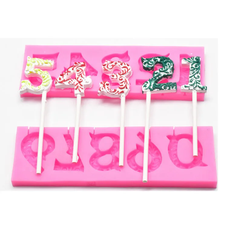 2 шт./компл. номер Fondant силиконовые формы для выпечки инструменты для украшения силиконовые ко дню рождения свечи прессформы