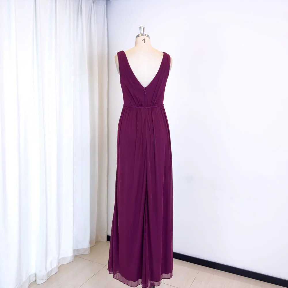 TEENYEE Fashion V-Shaped Back Bridesmaid Dress Evening Party Dresses Women Wedding Dresses Elegant