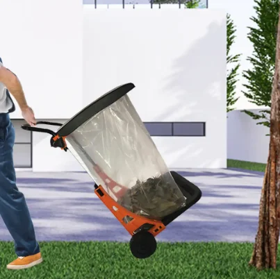 80L Large Garden-Use Leaf Cart with Wheels for outdoor lawn leaves and rubbish collection