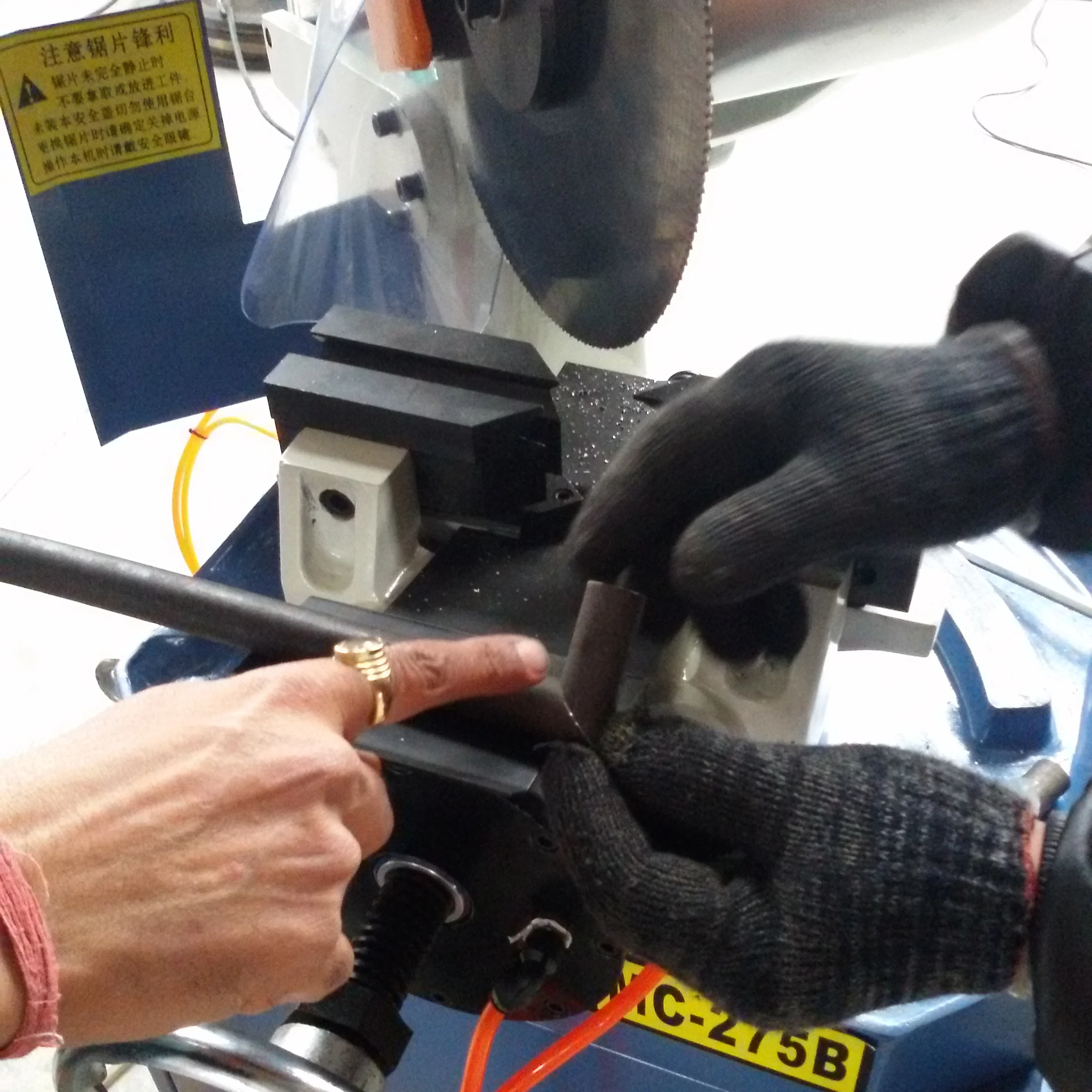 MC-315B semi automatic pipe cutting machine/rotary pipe cutter/metal steel pipe cutting band saw machine