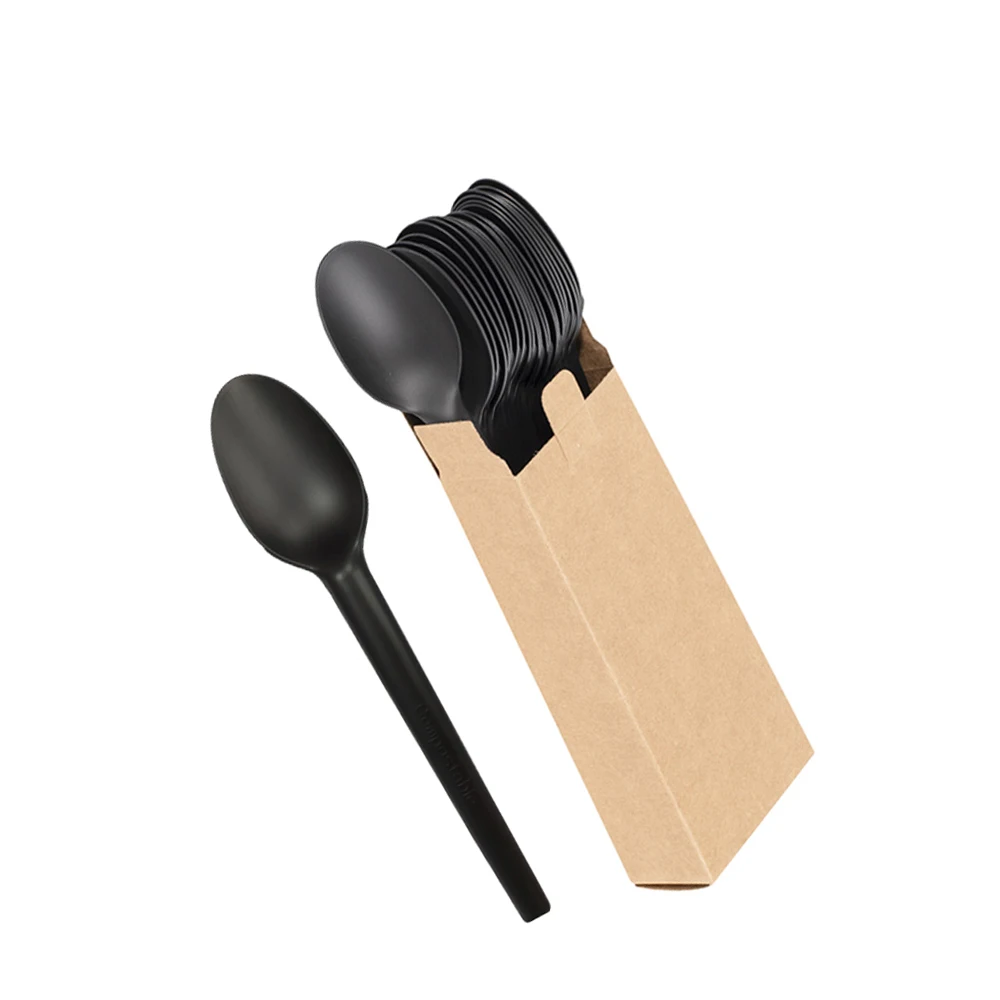 Hot Sale Bulk CPLA Biodegradable Eco Friendly Spoons Compostable Disposable Cutlery