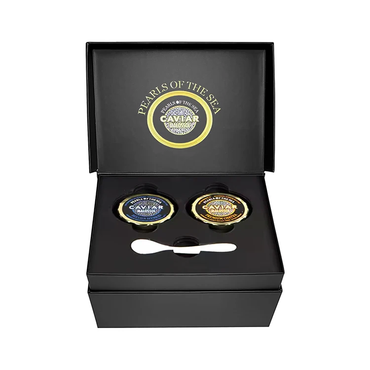 Custom logo magnetic caviar gift packaging box for wholesale