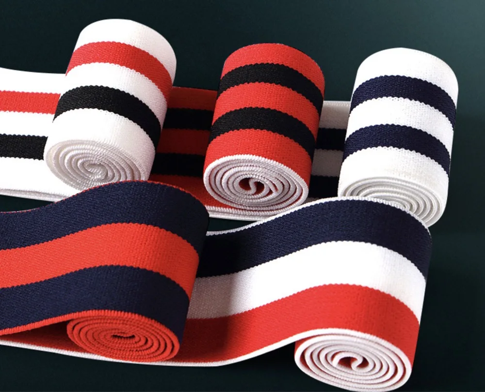 Custom Stripe Elastic Bands Clothing Bags Trousers Rubber Band Soft Belt Tension Elastic Webbing DIY Sewing Accessories