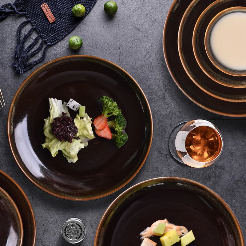 Customizable Japanese Style Ceramic Tableware Sets Multi Color Creative Design Dinnerware Sets