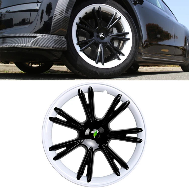 CREEASE ABS Material 19inch Tesla Model Y Wheel Hub Cap Cover Full Cover Fashion Design Refit Car Tesla Wheel Hub Cover