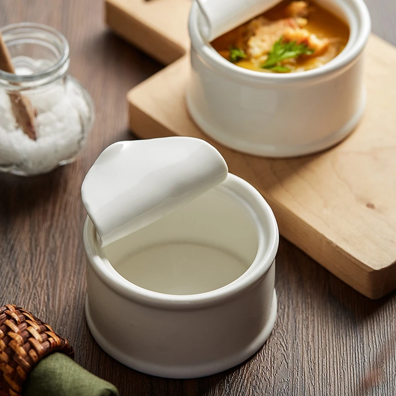 Creative Pop Can Shaped Ceramic Sweet Dessert Soup Bowl Pudding Sauce Egg Stew Baked Bowls Restaurant Dinnerware Set Microwave